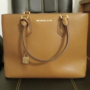 Michael Kors Adele Satchel Leather Shoulder Bag Brown Large *NO CROSSBODY STRAP*